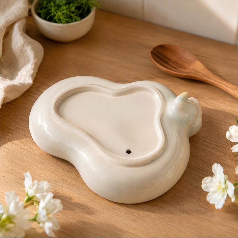 Classic Style Ceramic Oval Sculpture Tray & Fruit Bowl | Multi-Functional Home Decor & Key Holder for Living Room